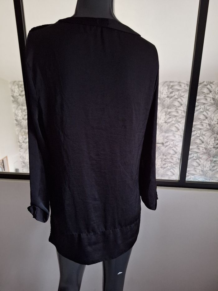 Tunique noire satinée h&m 34 - photo numéro 3
