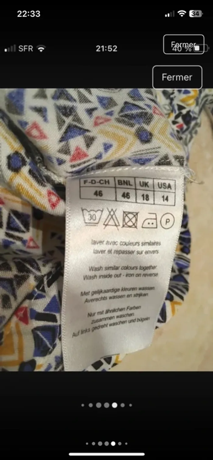 Magnifique blouse d’été en 46 de marque Damart en excellent état - photo numéro 11