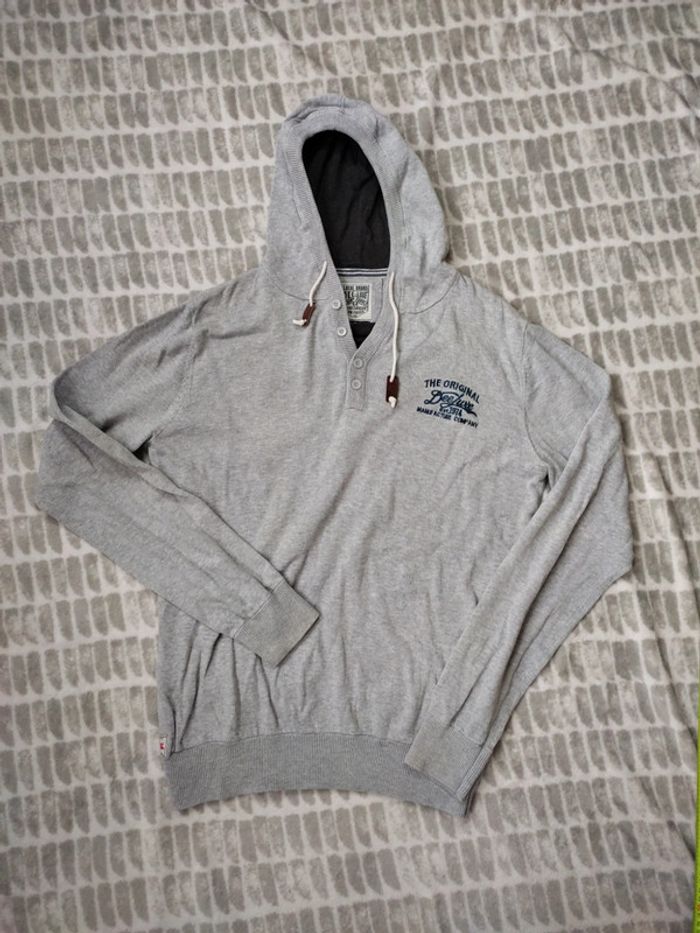 Pull fin gris à capuche Deeluxe taille L 40 - photo numéro 1