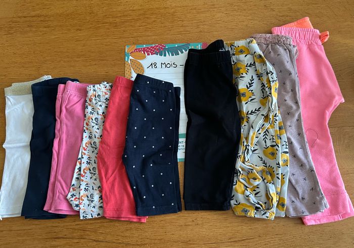 Lot de leggings/pantalons fille - 10 pièces - 18 mois - photo numéro 9