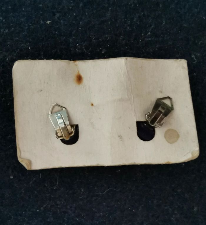 Boucles d'oreilles à clips bleues marines - photo numéro 3