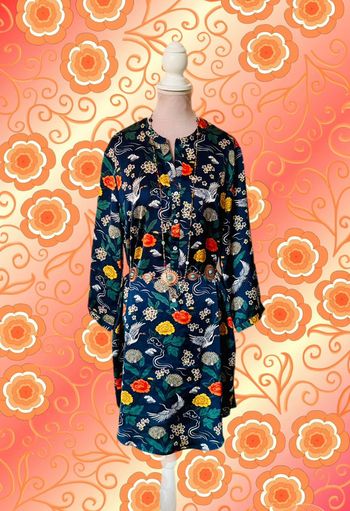 🎋🪷Tunique longue en satin esprit japonais Japanese garden-style satin tunic🪷🎋
