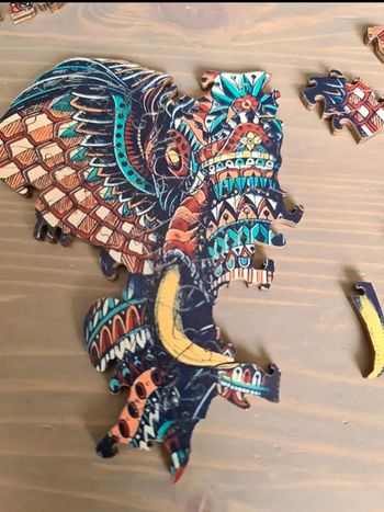 Puzzle bois éléphant A4