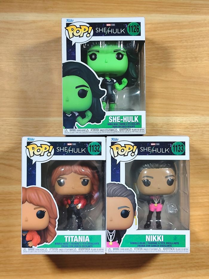 Lot Funko Pop She-Hulk #1126 Titania #1132 Nikki #1133 (She-Hulk)
