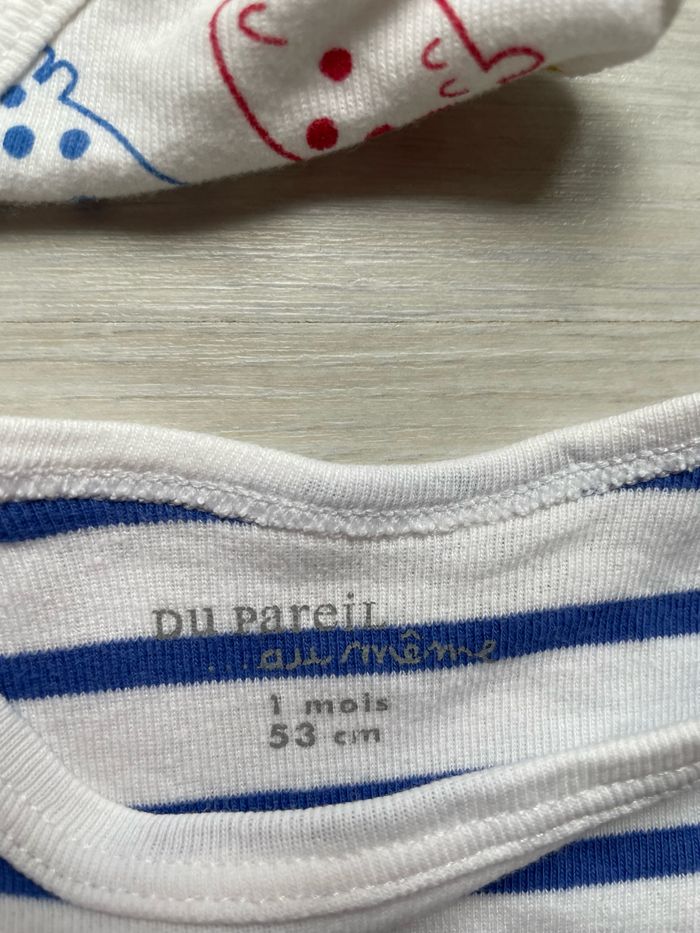 Lot de 2 bodys garçon DPAM 1 mois - photo numéro 4