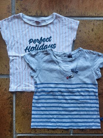 Lot de 2 tee-shirts été fille 6ans sergent major tao