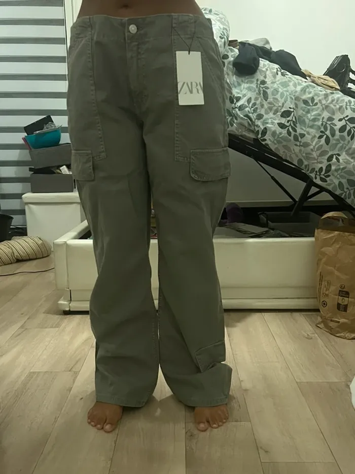 Pantalon cargo gris Zara taille 42 neuf avec étiquette - photo numéro 4