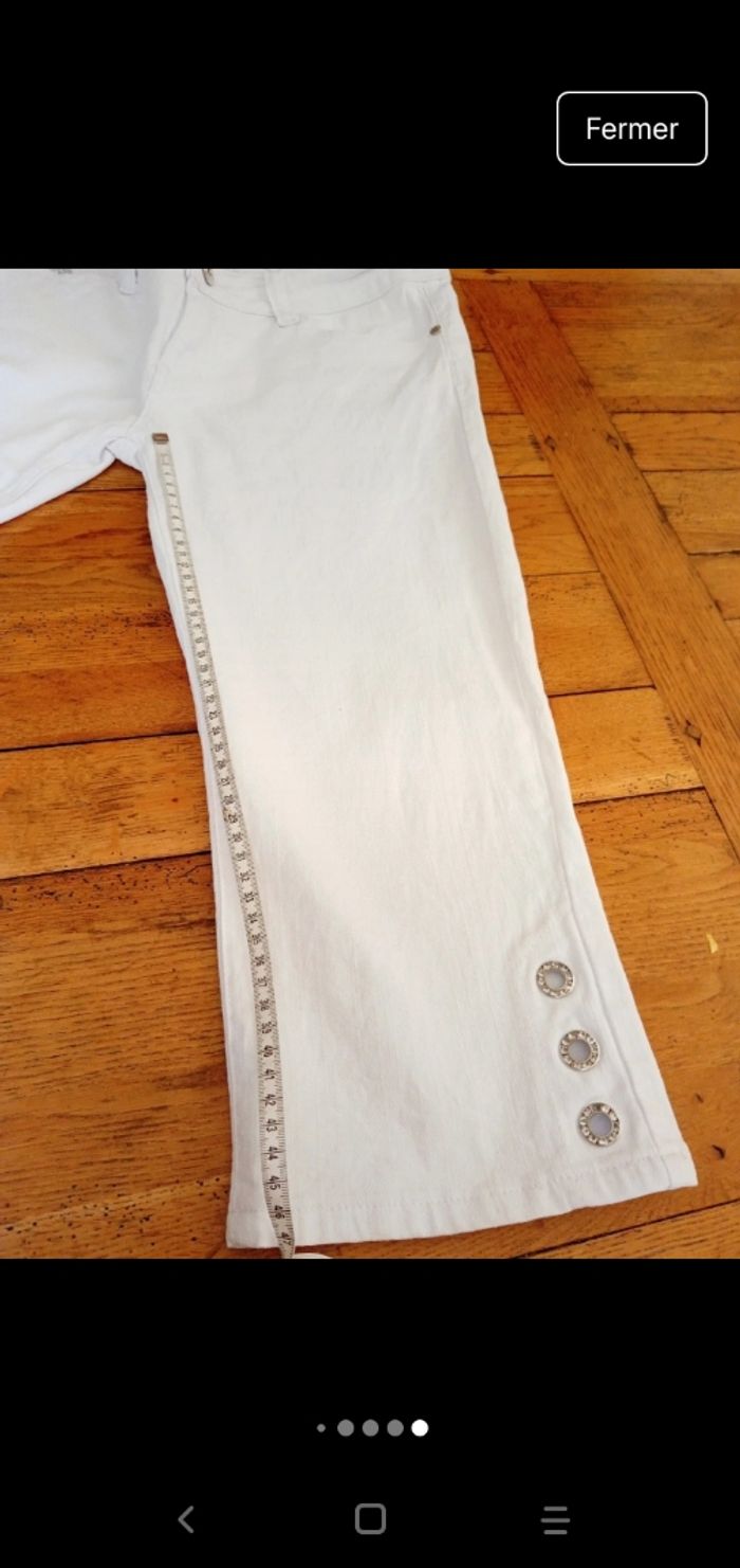 Pantalon - pantacourt en Jeans, neuf taille 40 avec broderie argentée - photo numéro 9
