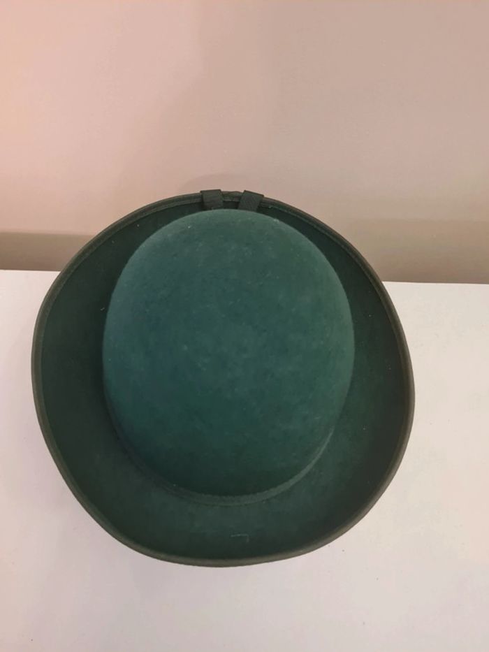 Chapeau Bonpoint Vintage fille en feutre vert. - photo numéro 5