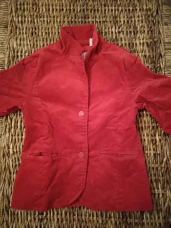 Veste Fille Velours Rouge
