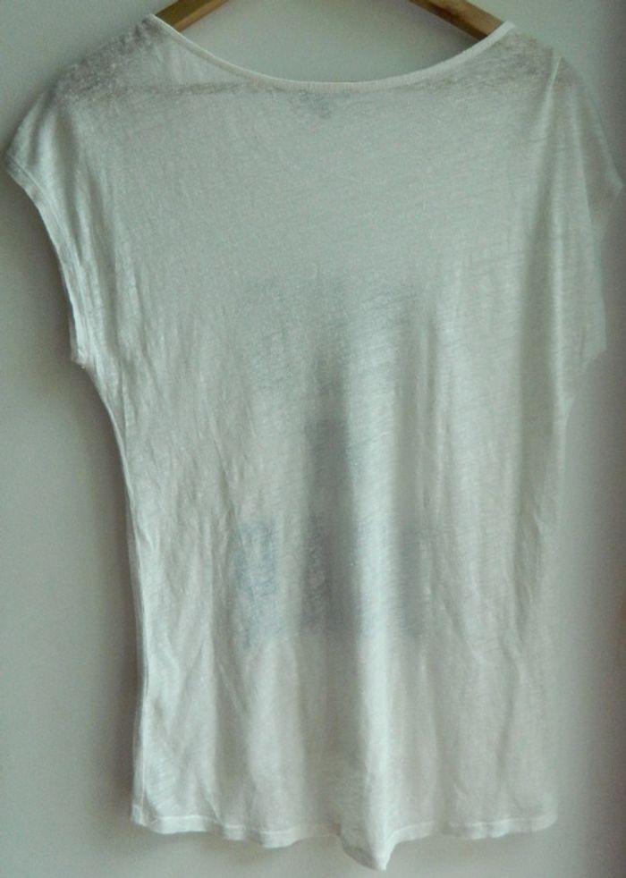 T shirt T M manches courtes "Grain de malice" en lin - photo numéro 3