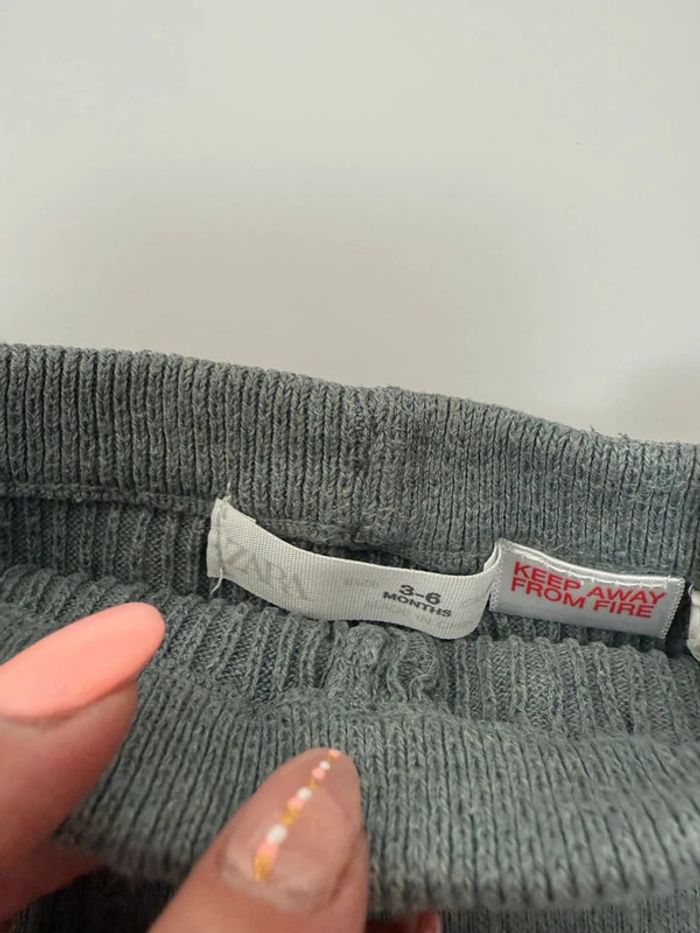 Legging cotelé Zara baby taille 3-6 mois gris comme neuf - photo numéro 2