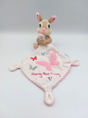 Doudou peluche lapin beige rose NICOTOY Simba Toys Pretty Miss Bunny papillons