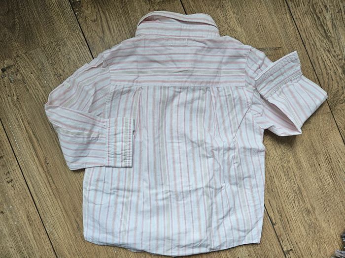 Chemise manches longues rayée blanche et rose Obaïbi 18 mois - photo numéro 5