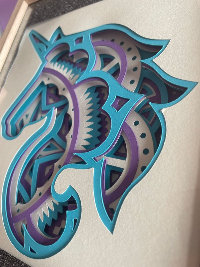 Cadre 3D Licorne mandala - photo numéro 2