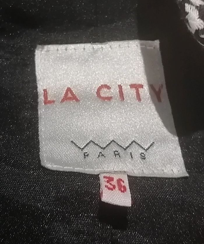 Veste / blazer noir blanc pied de poule Taille S La City - photo numéro 11
