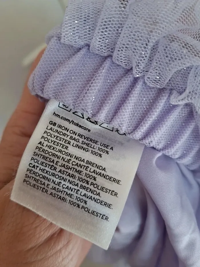 Jupe violette parme lilas pailleté H&M taille 9 a 10 ans - photo numéro 7