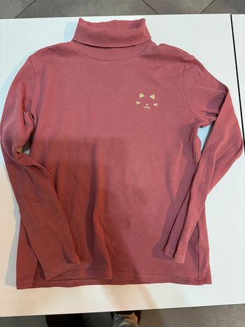Pull col roulé rose 10 ans