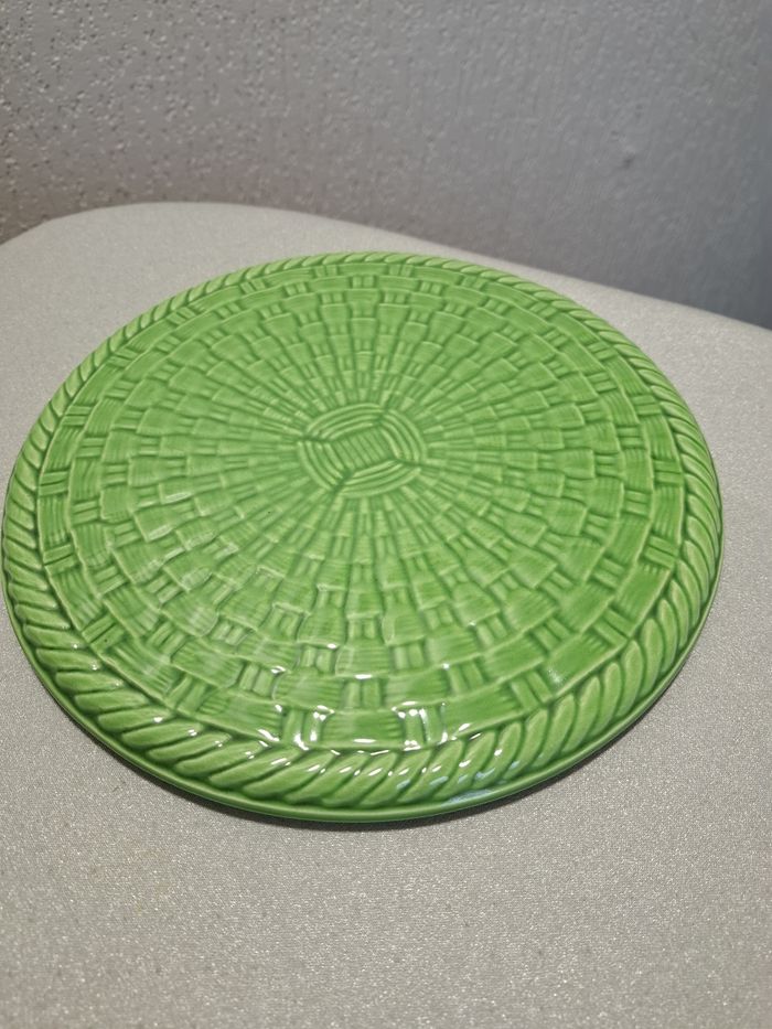 Magnifique ancien grand dessous de plat rond céramique texturée années 60 excellent état