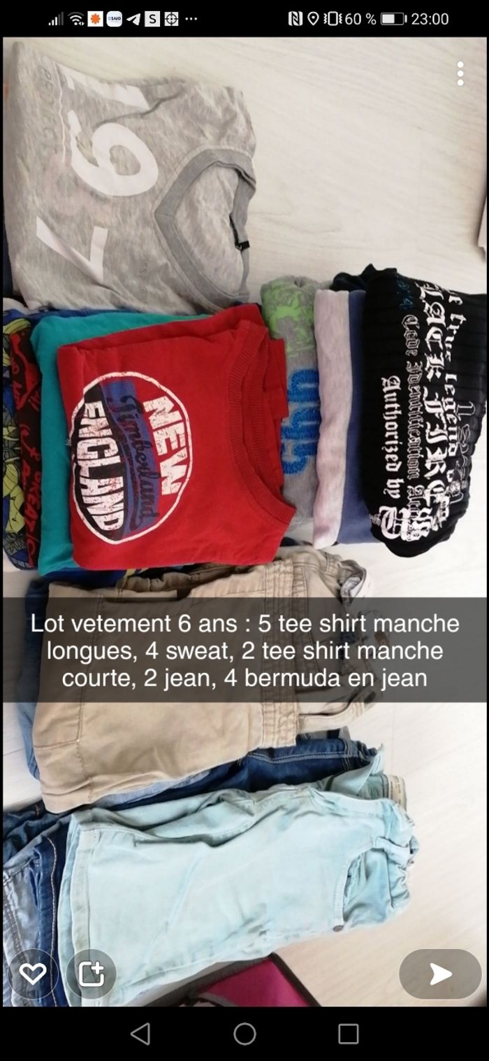 Lot vêtement 6 ans