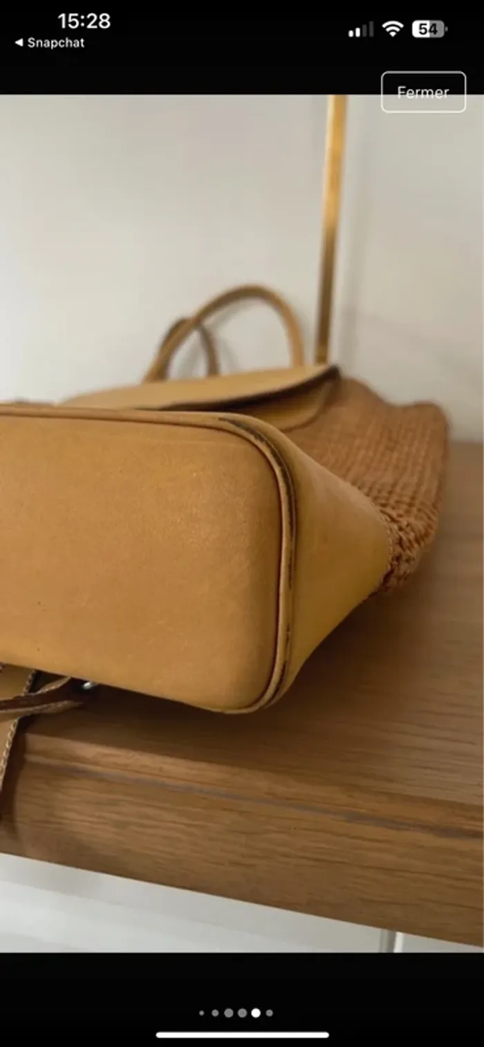 Sac à dos Inès de la Fressange Paris – Cuir & tressage naturel - photo numéro 6
