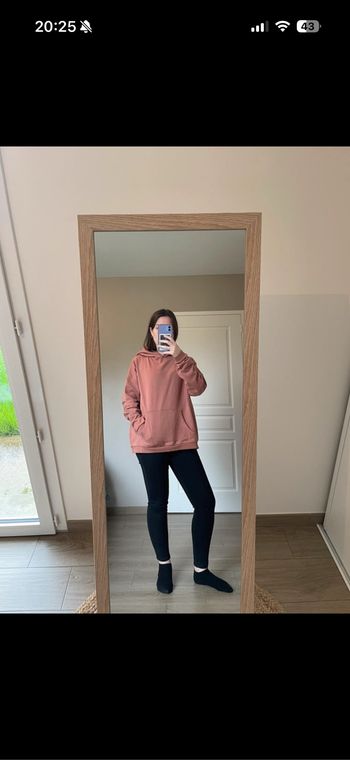 Sweat à capuche vieux rose