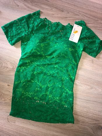 Top dentelle vert