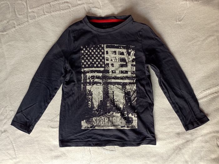 Tee-shirt manches longues bleu garçon 5 ans Vertbaudet