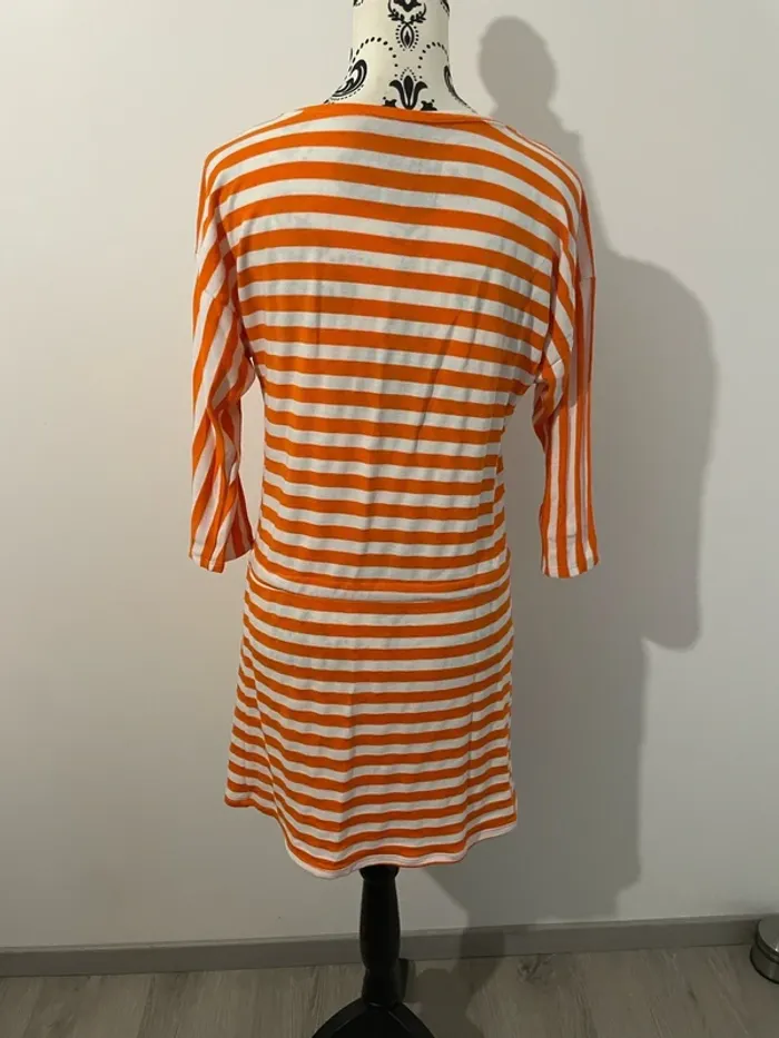 Robe neuve flying colors taille 38 orange rayure blanc - photo numéro 4