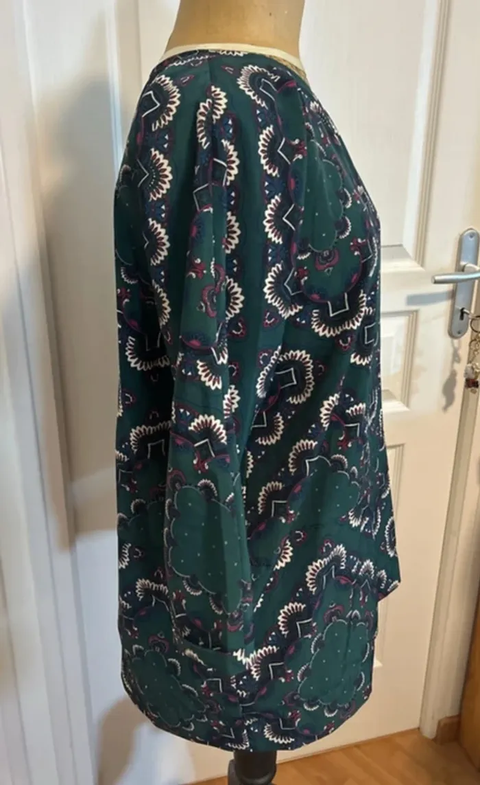 Pepe Jeans blouse verte imprimée mandala taille M - photo numéro 2