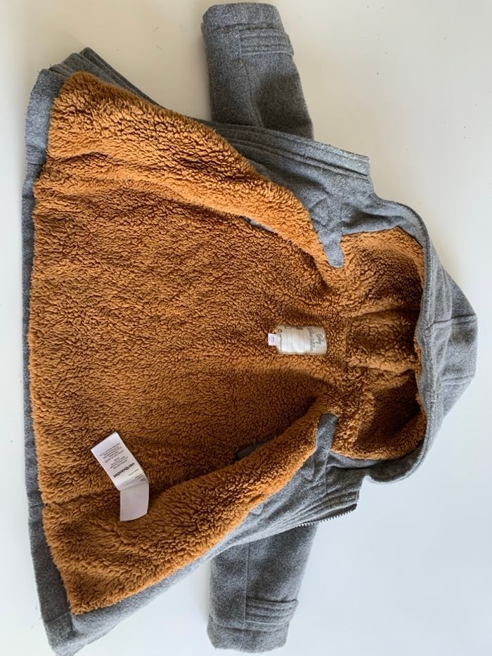 Manteau duffle-coat en lainage gris 9/12 mois ou 74 cm - photo numéro 2