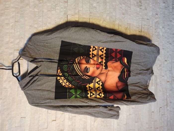 Sweat Long à Capuche Femme Gris Taille L Neuf