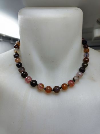 Collier un agate semis précieux perle naturel