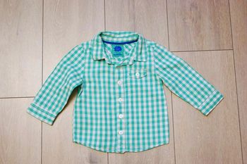 Chemise à carreaux turquoise. 18 mois garçon. Tape à l oeil