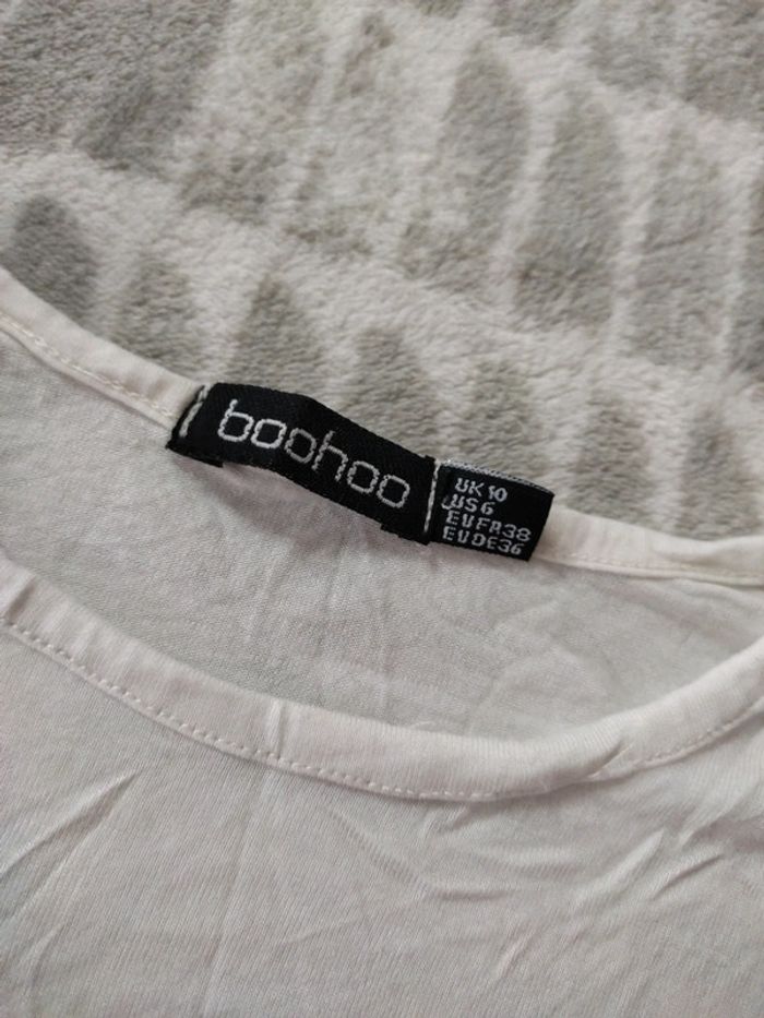 Tee-shirt manches courtes blanc Boohoo taille 38 - photo numéro 2