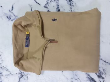 Pull half zip Ralph Lauren - Taille XL - Couleur marron logo brodé noir - Neuf