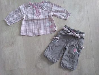 Ensemble fille pantalon blouse Gémo 6 mois