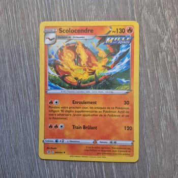 Carte Pokemon Scolocendre Pv 130 048/264 - Carte Rare - Épée et Bouclier - Poing de Fusion