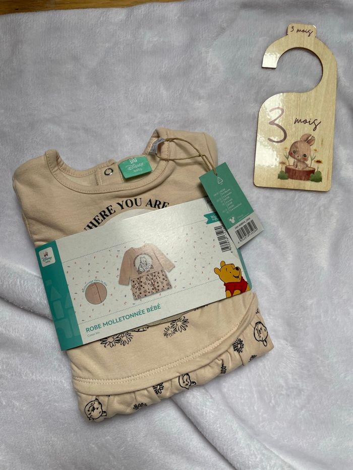Robe Molletonnée Bébé Disney Baby Winnie l’ourson 3 mois beige - photo numéro 2