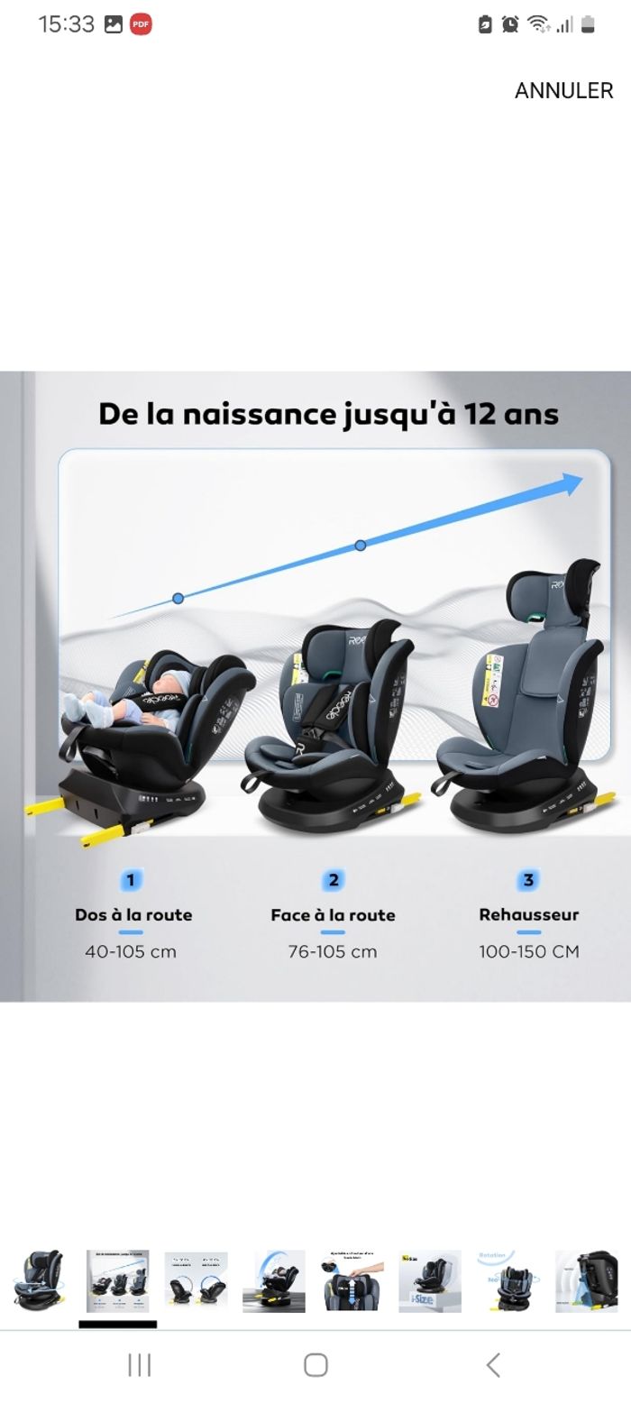 Siège auto Reeclo (naissance --->12ans) - photo numéro 2