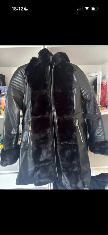 Veste semi cuir avec fourrure