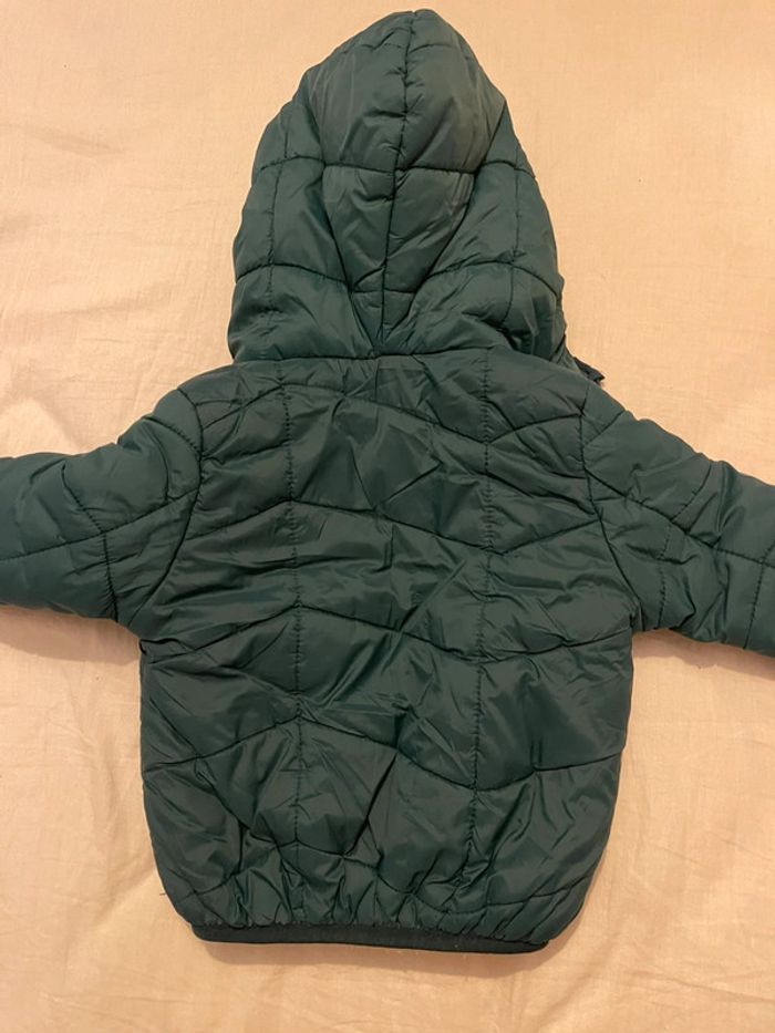 Manteau fourré vert 9-12 mois 80cm - photo numéro 3
