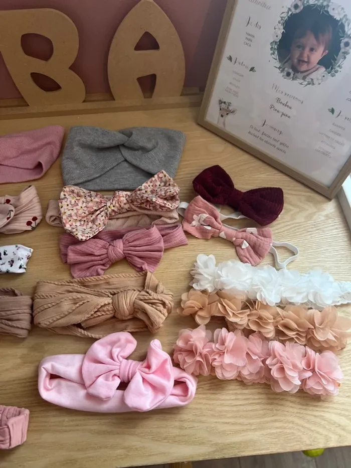 Lot 18 bandeaux pour cheveux bébé fille - photo numéro 3
