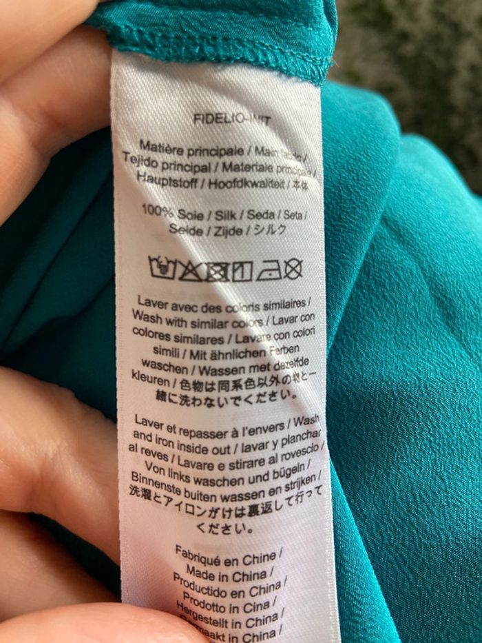 Top neuf fines bretelles en soie bleu turquoise/vert Comptoir des Cotonniers taille 42 - photo numéro 15