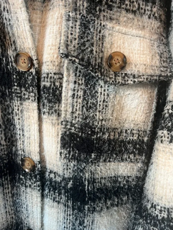 Manteau à carreaux noir et blanc Jennyfer Taille L - photo numéro 2