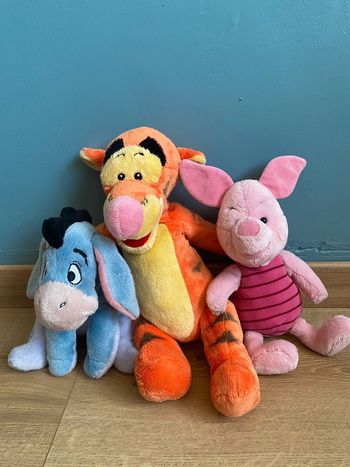 Lot de 3 peluches Disney Winnie l’ourson bourriquet tigrou porcinet