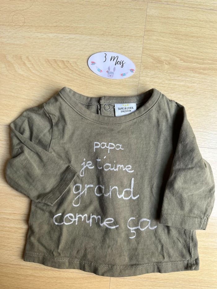 T-shirt kaki TAO 3 mois