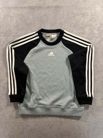 Pull Vintage Adidas 10 ans bleu et noir