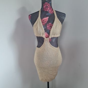 Robe sexy dorée pailletée