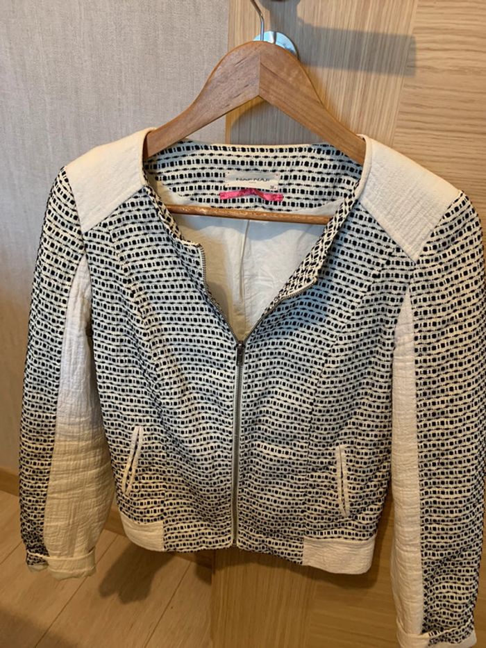 Veste Nafnaf T38 noire à motif